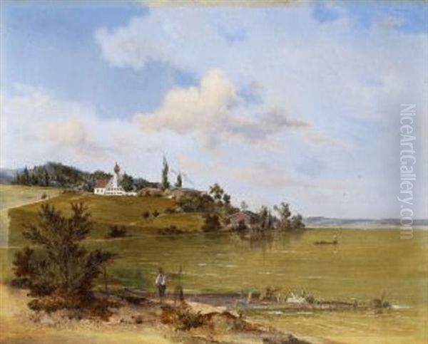 Blick Von Der Herrschinger Bucht Auf Schloss Muhlfeld - view 1