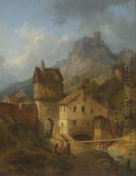 Das Obere Tor Von Riedenburg And Der Altmuhl Mit Der Alten Burg Rabenstein - view 1