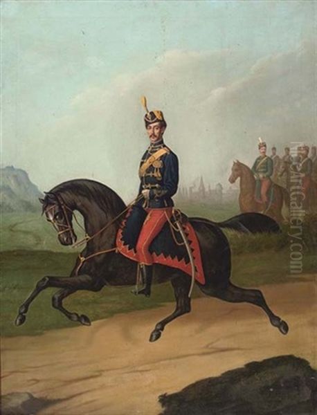 Portrait Of A Rumanian Cavalry Officer, Part Of The Territoral Guard, From Calarasi (captain Baron Lecca?) - view 1