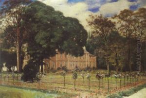 Le Roseraie Devant Le Chateau by Victor Leclaire