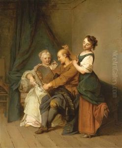 A Man At His Toilette - L'homme Entre Deux Ages by Sebastien Leclerc the Younger