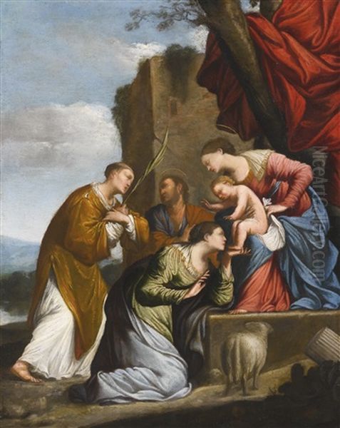 Adoration Of The Christ Child, With Three Saints - view 1