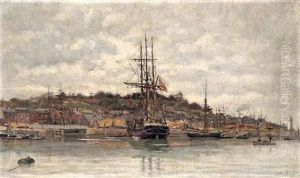 Dreimaster Liegt In Einem Franzosischen Hafen