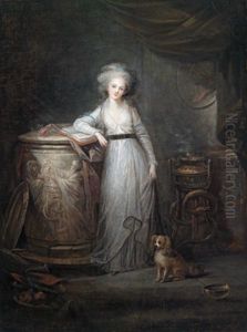 Portrat Der Prinzessin Elisabeth Philippine Marie Helene De Bourbon, Madame Elisabeth, Als Vestalin by Charles Leclercq