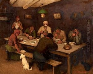Le Repas Des Moissonneurs by Lucien Leclercq