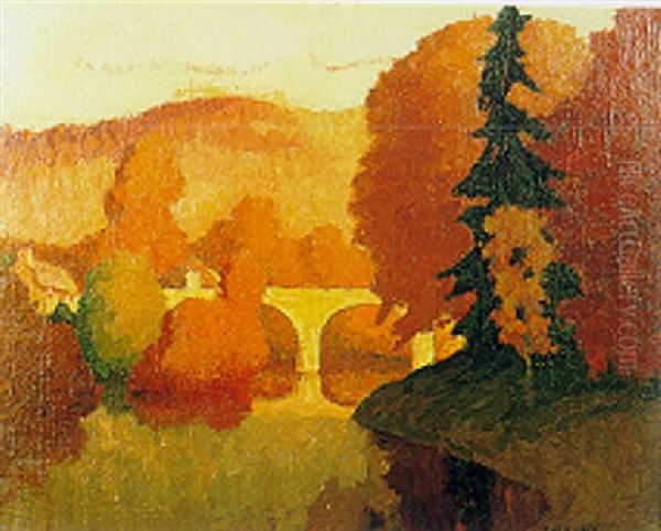 Fin D'apres Midi D'automne Au Pont Du Vey (clecy) - view 1