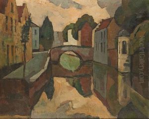 Vue De Bruges by Victor Leclercq