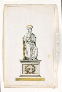 Gruppo Di Undici Santi E Uno Studio Per Crocifisso by Giovacchino Belli