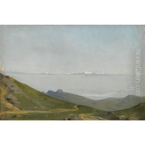 Les Alpes Et Le Dauphine Vues Du Mont-pilat by Jean Jules Antoine Lecomte du Nouy