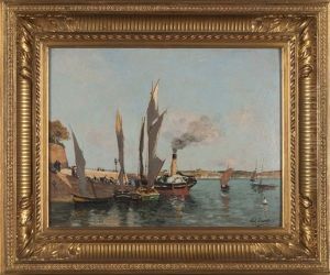 Bateau A Vapeur Et Voiliers by Paul Lecomte