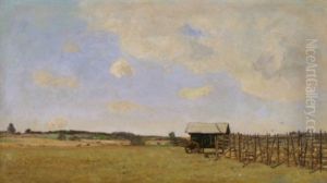 Weite Landschaft Mit Eingezaunter Schafherde