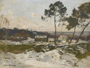 Verschneite Landschaft Mit Weiler Verschneite Landschaft Mit Weiler