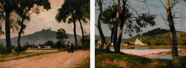 Bord De Riviere (+ Personnages Sur Le Chemin; Pair) - view 1