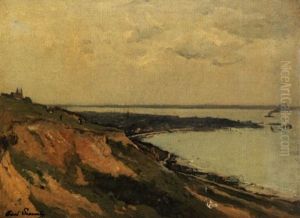Marine Prise Du Haut De Falaises by Paul Lecomte