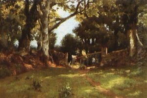 Waldlichtung Mit Kuhen by Paul Lecomte