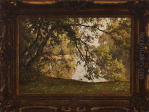 Paysage Au Bord De Riviere by Paul Lecomte