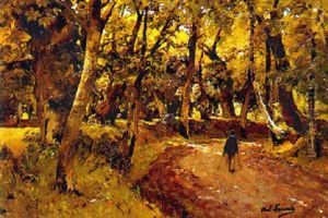 Promeneur En Foret by Paul Lecomte