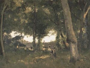 Le Hameau En Lisiere Du Bois by Paul Lecomte
