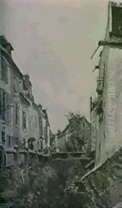 Interieur De Village Anime by Paul Lecomte