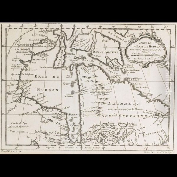 Carte De La Baye De Hudson Pour Servir A L""""historie Generale Desvoyages - view 1
