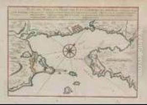 Plan Du Port Et Ville De Louisbourg, Paris, 1744. by Jacques-Nicolas Bellin