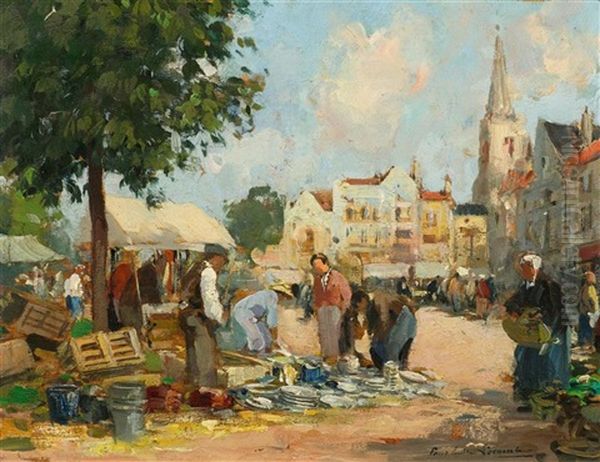 Crockery Seller At The Market - view 1