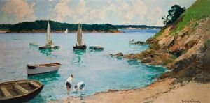 Promenade Au Bord De Mer by Paul Emile Lecomte