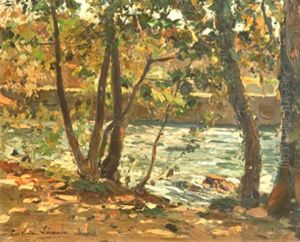 Riviere En Sous Bois by Paul Emile Lecomte