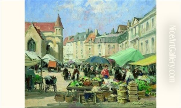 Scene De Marche Pres De L'eglise - view 1