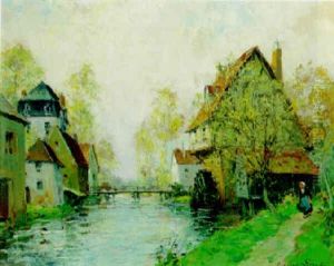 A Mill On The River Cance by Paul Emile Lecomte