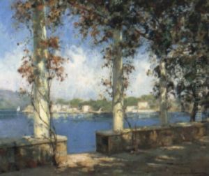 View Of A Swiss Lake by Paul Emile Lecomte