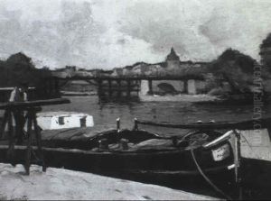 Vue De Paris by Paul Emile Lecomte