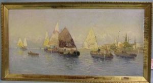Venedig Lagune Mit Segelschiffen by C. Bellini