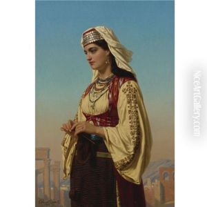 A Greek Beauty by Emile Charles Hippolyte Lecomte-Vernet