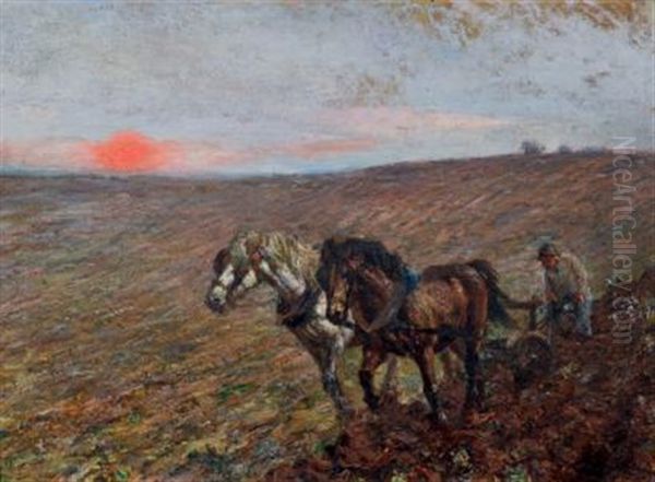 Laboureur Au Coucher Du Soleil - view 1