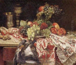 Stilleben Mit Fruchten Und Erlegten Vogeln by Richard Lederer