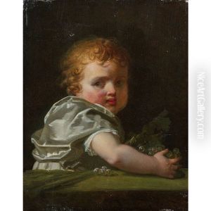 Enfant Tenant Une Grappe De Raisin by Jeanne-Philiberte Ledoux
