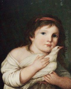 A Young Girl Holding A Dove A Young Girl Holding A Dove