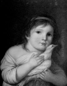 A Young Girl Holding A Dove