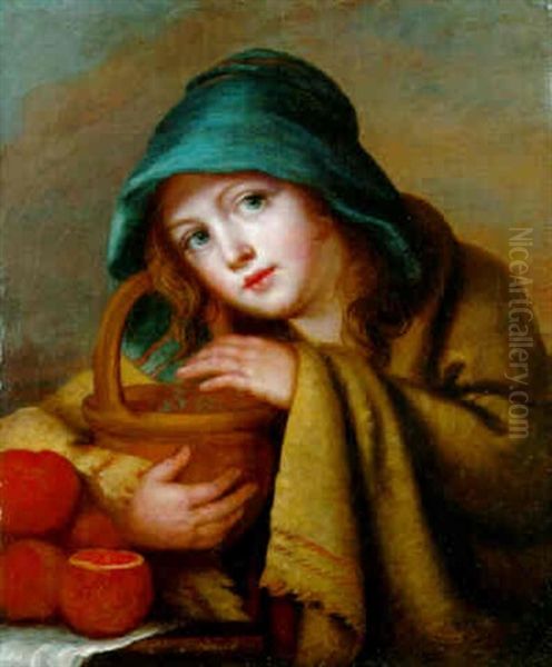 A Beggar Girl Holding A Basket - view 1