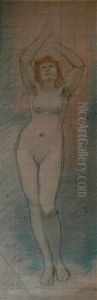 Female Nude Study by Ozias Leduc