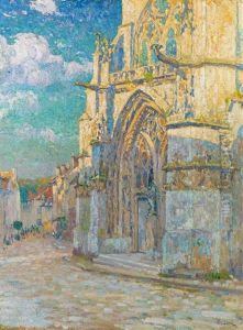 Portal Der Westlichen Turmfassade Einer Franzosischen Kathedrale by Paul Leduc
