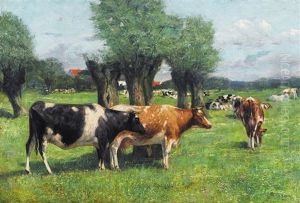 Zomerlandschap Met Koeien by Paul Leduc