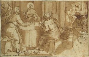 The Supper At Emmaus by Filippo Bellini