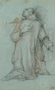 Standing Female Saint With Two Putti Above by Filippo Bellini
