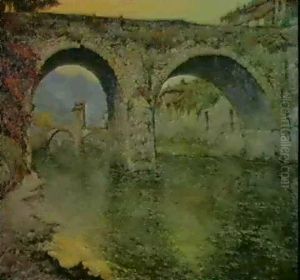 Le Pont Napoleon A Sospel (alpes Maritimes) by Paul Leduc