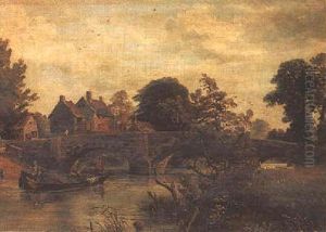 Northside Of Duffield Bridge, Derbyshire by Frederick Richard Lee, R.A.