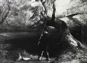 Angler By A Woodland Pool by Frederick Richard Lee, R.A.