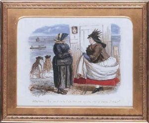 Very Friendly Bathing Woman by John Leech