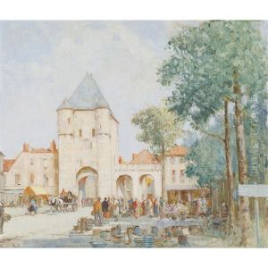 Market At Moret Sur Loire by William Lee-Hankey